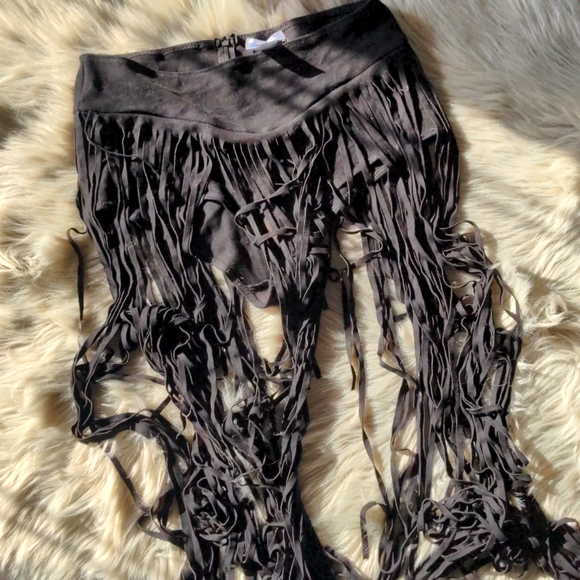 iHeartRaves Dresses & Skirts - Black fringe rave bottom